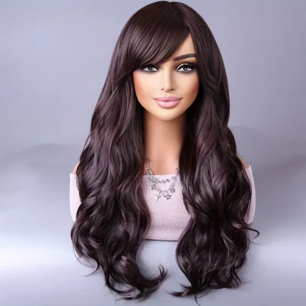 Elegant Long Curly Wig for Women blend hair