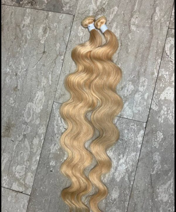 Premium  Synthetic Body Wave Pink Blonde Highlight